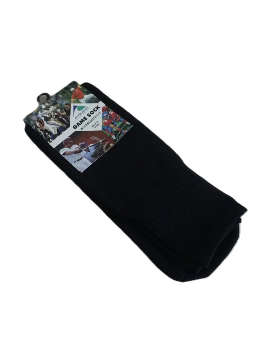 Augusta Sportswear Style #6020 Black Game Tube Socks 9-11 Intermediate
